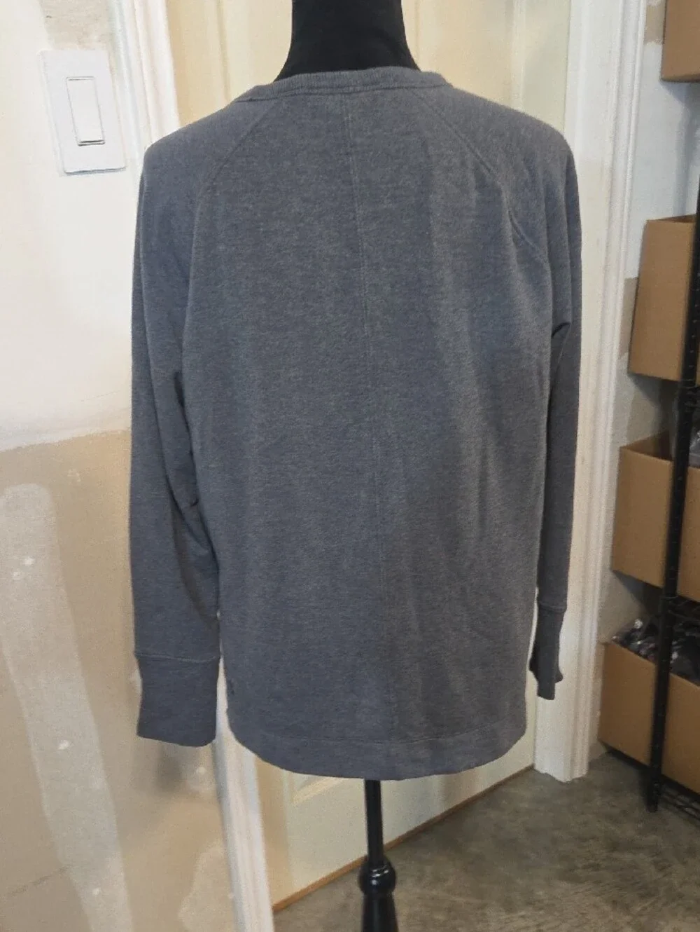 Athleta Everyday Crewneck Sweater Sweatshirt Top Gray Casual Cotton